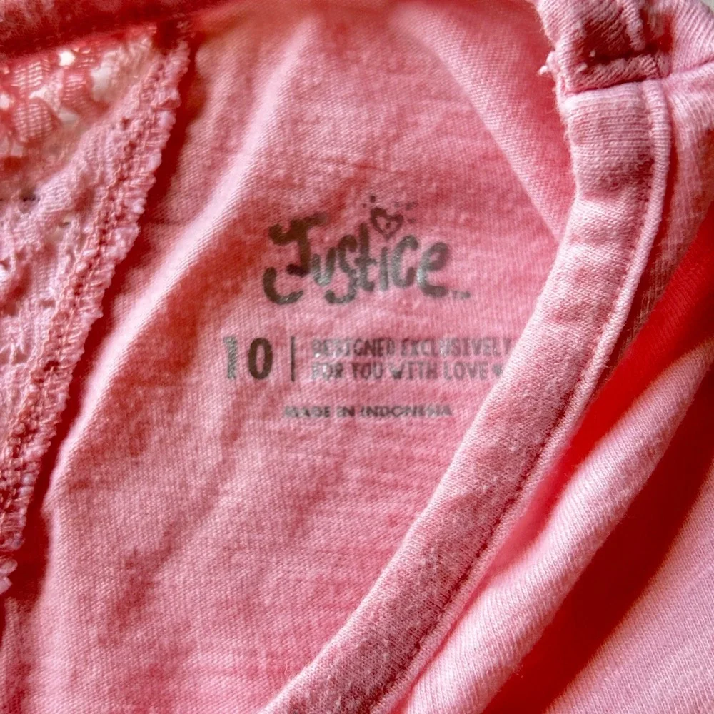 Justice Girls Paris Heart Graphic Top Size 10 and Leopard Leggings Size 10/12Set